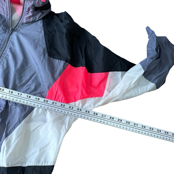 Vintage Nike Colorblock Windbreaker Jacket Men's Size L Black Gray Pink White - Picture 7 of 10